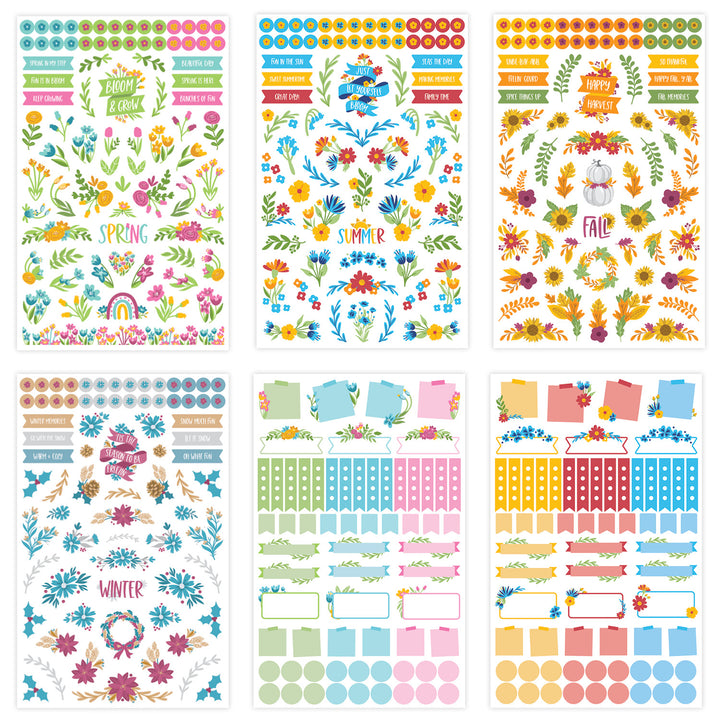 Planner Stickers, Decorative Floral Pack