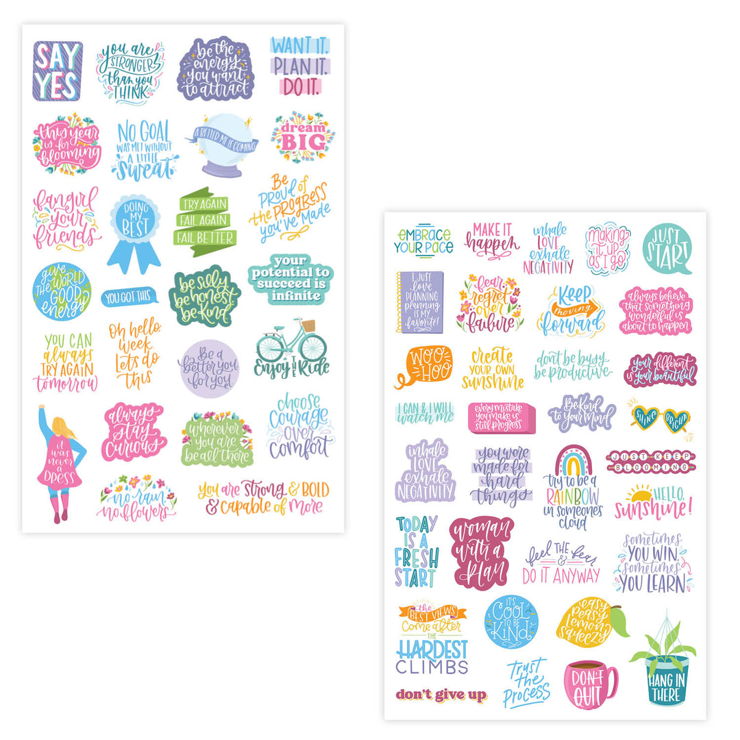 Planner Stickers, Inspirational Quote Pack