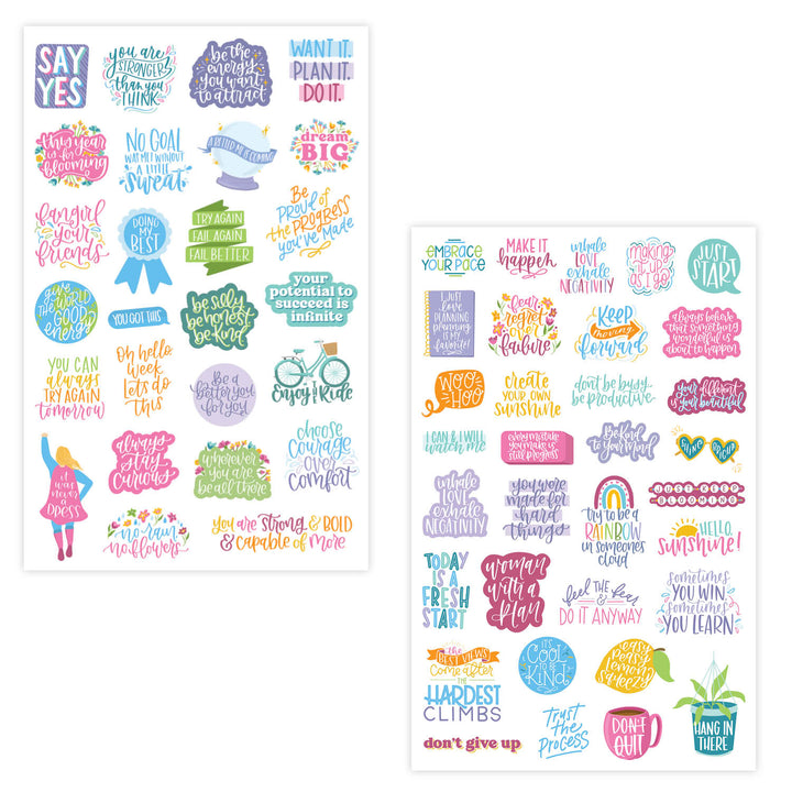 Planner Stickers, Inspirational Quote Pack