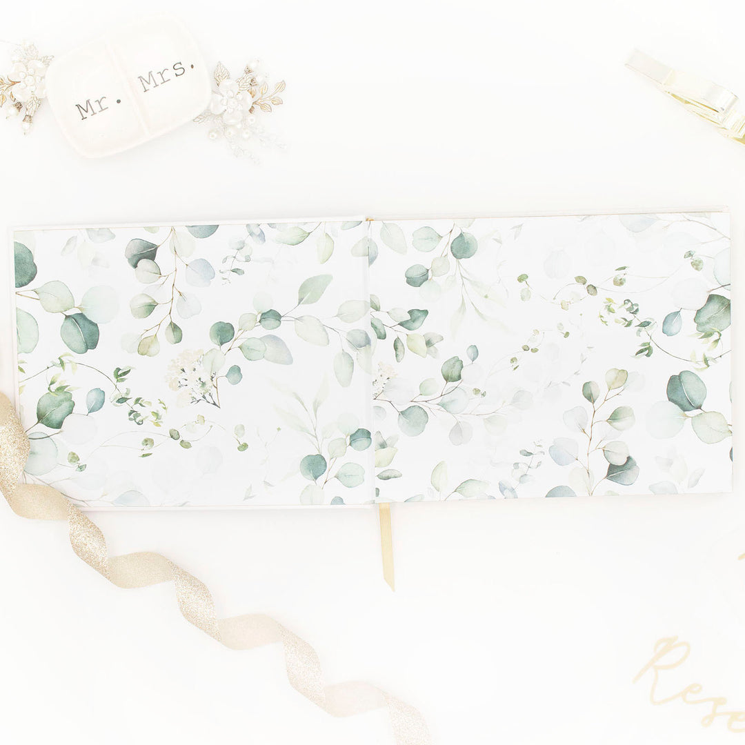 Guest Book, Boho Greenery