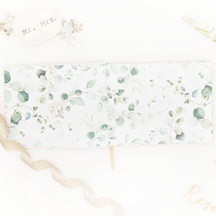 Guest Book, Boho Greenery