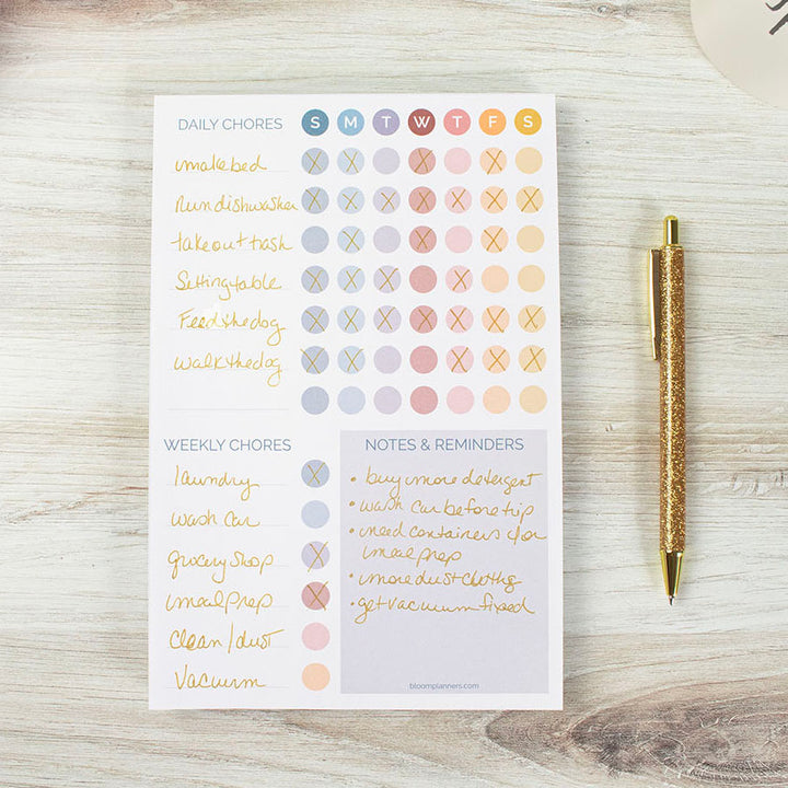 Planning Pad, 6" x 9", Chore Pad with Magnets, Pastel