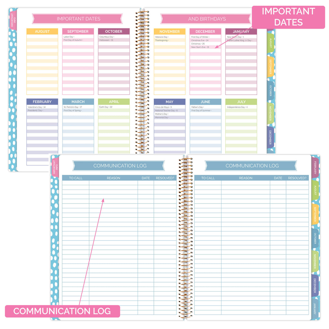 Undated Teacher Planner & Calendar, Learn with Joy