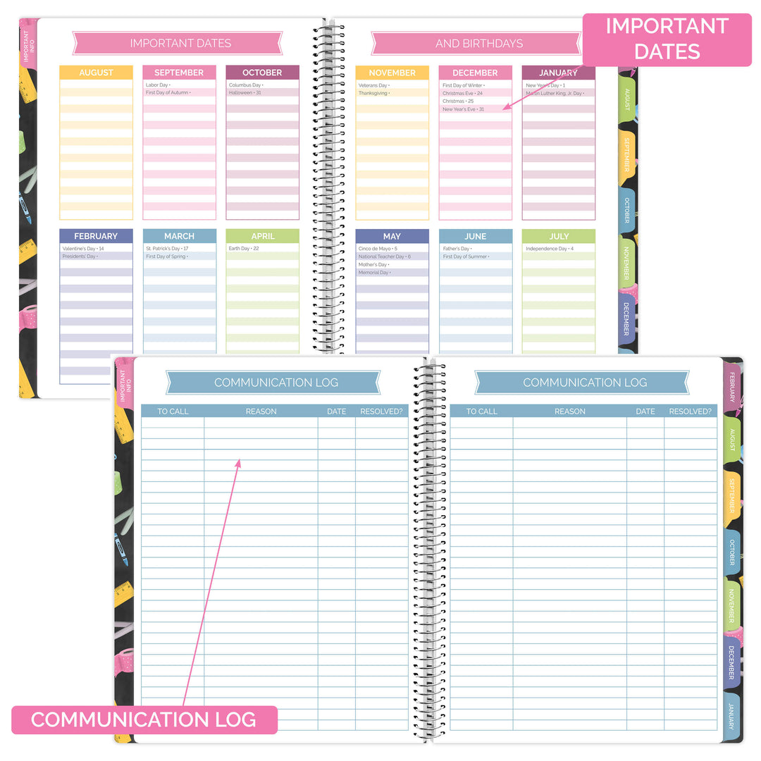 Undated Teacher Planner & Calendar, Chalkboard