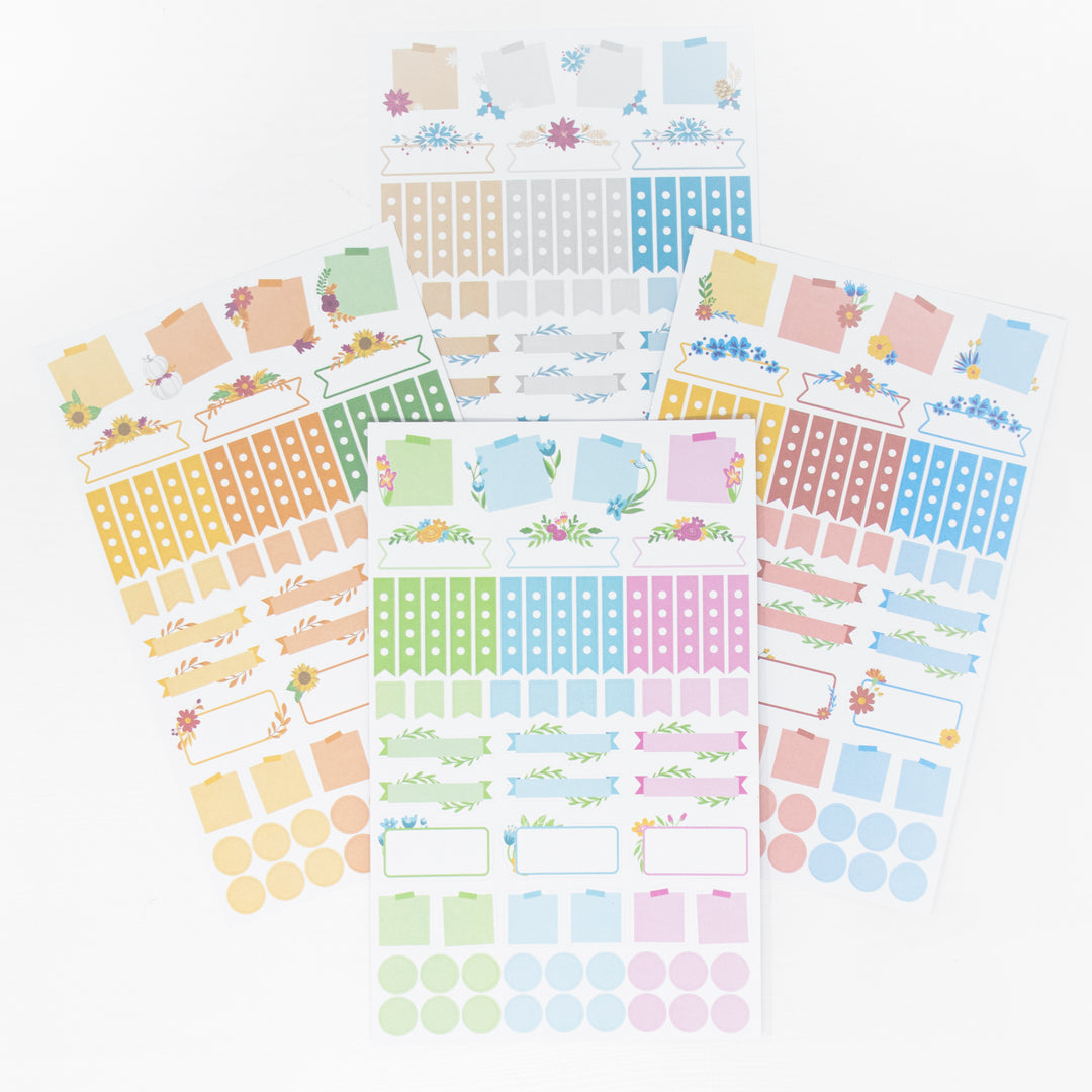 Planner Stickers, Decorative Floral Pack