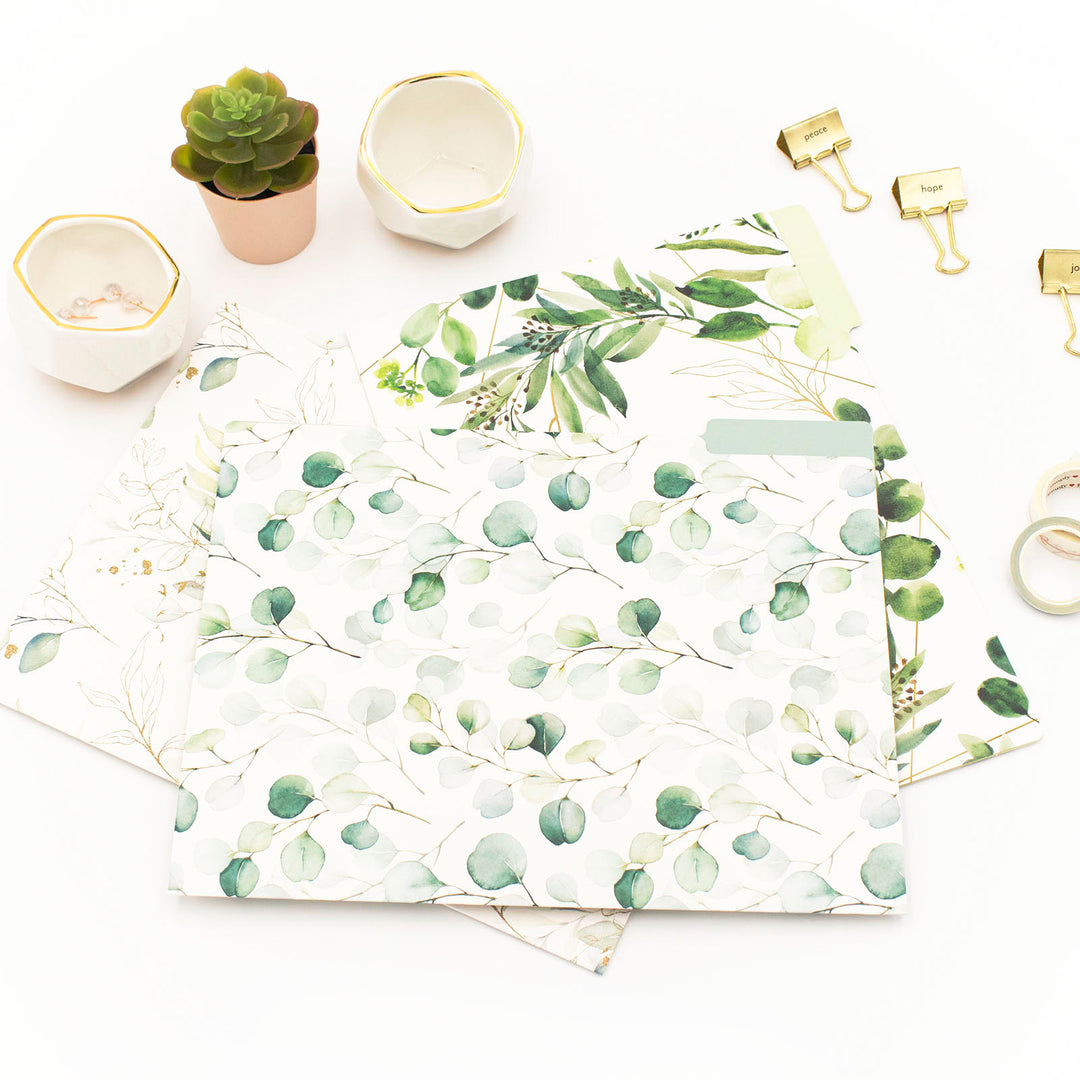 File Folder Set, 6 Pack, Eucalyptus