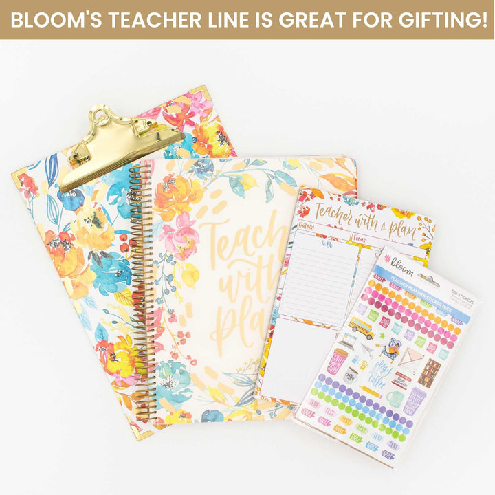 Planning Pad, 6" x 9", Teacher To-Do List, Happy Blooms