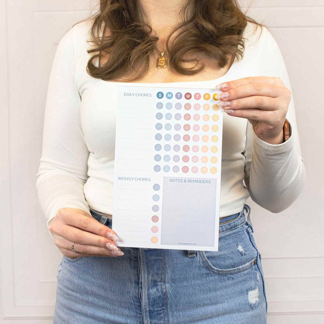 Planning Pad, 6" x 9", Chore Pad with Magnets, Pastel