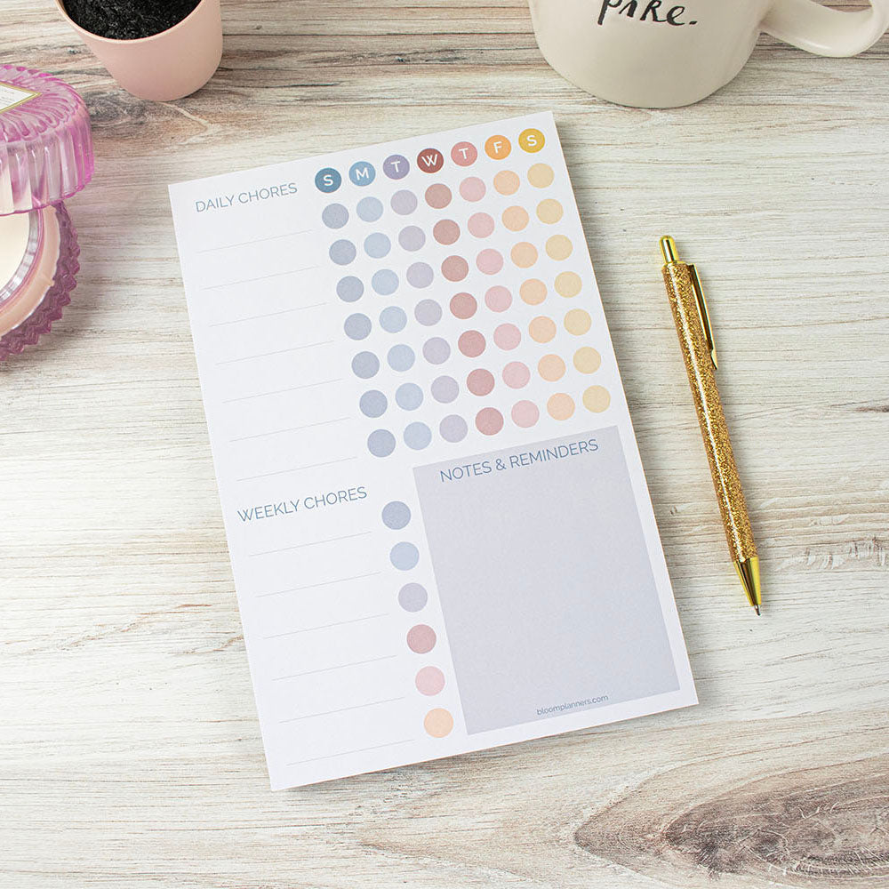Planning Pad, 6" x 9", Chore Pad with Magnets, Pastel
