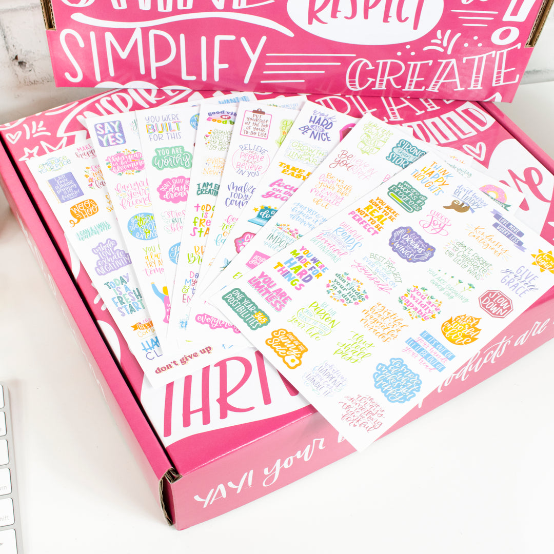Planner Stickers, Inspirational Quote Pack