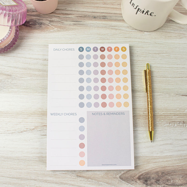 Planning Pad, 6" x 9", Chore Pad with Magnets, Pastel