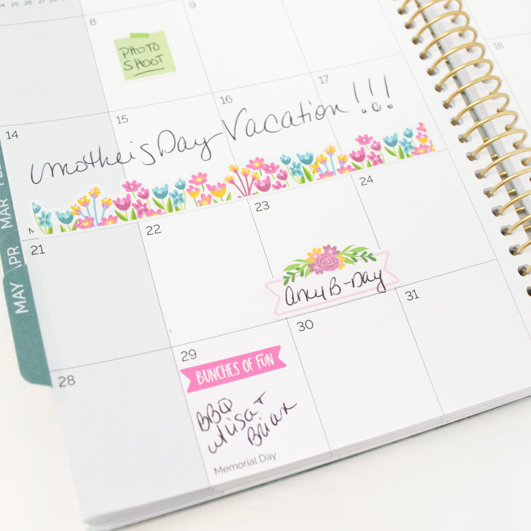Planner Stickers, Decorative Floral Pack