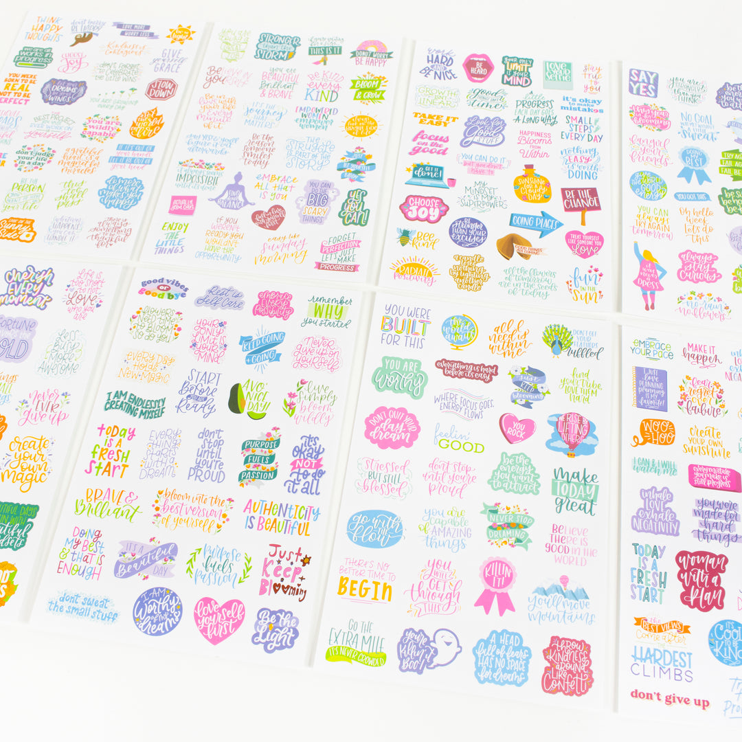 Planner Stickers, Inspirational Quote Pack