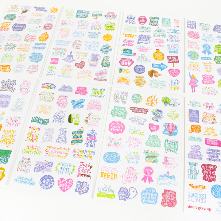 Planner Stickers, Inspirational Quote Pack