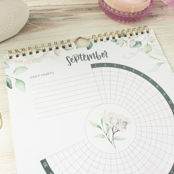 Habit Tracking Calendar, 8” x 10”, Greenery