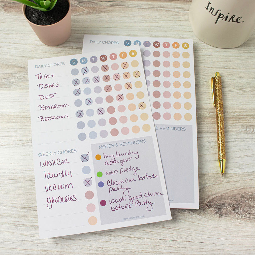 Planning Pad, 6" x 9", Chore Pad with Magnets, Pastel
