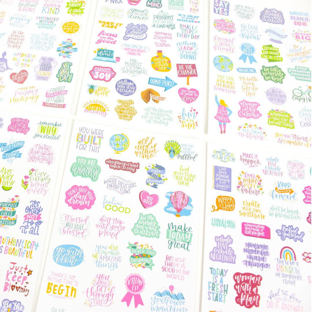 Planner Stickers, Inspirational Quote Pack