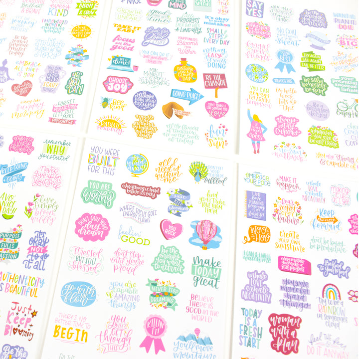 Planner Stickers, Inspirational Quote Pack