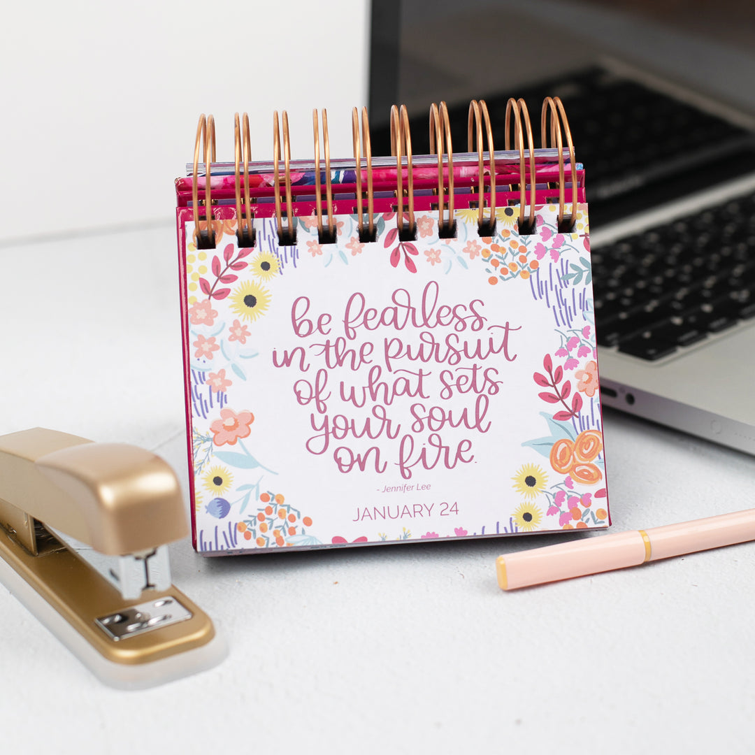 Inspirational Perpetual Desk Easel, Hand-lettered