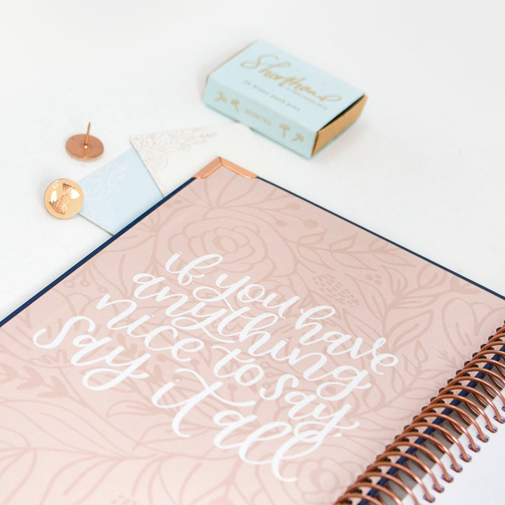 Contact Book, Navy Embroidery