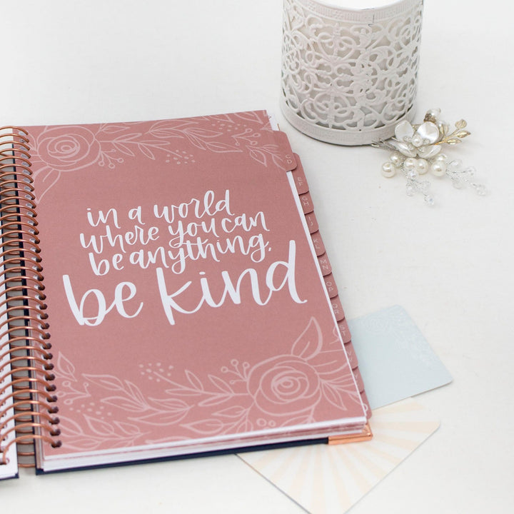 Contact Book, Navy Embroidery