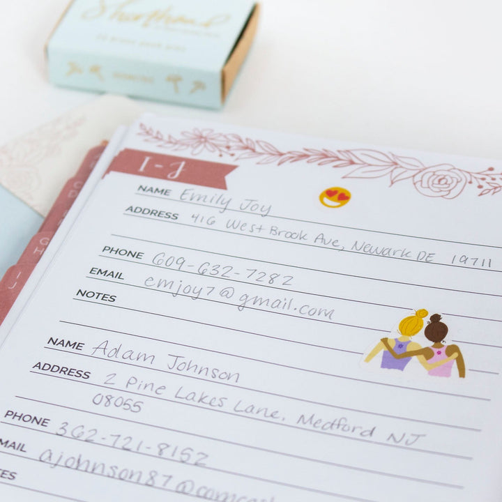 Contact Book, Navy Embroidery