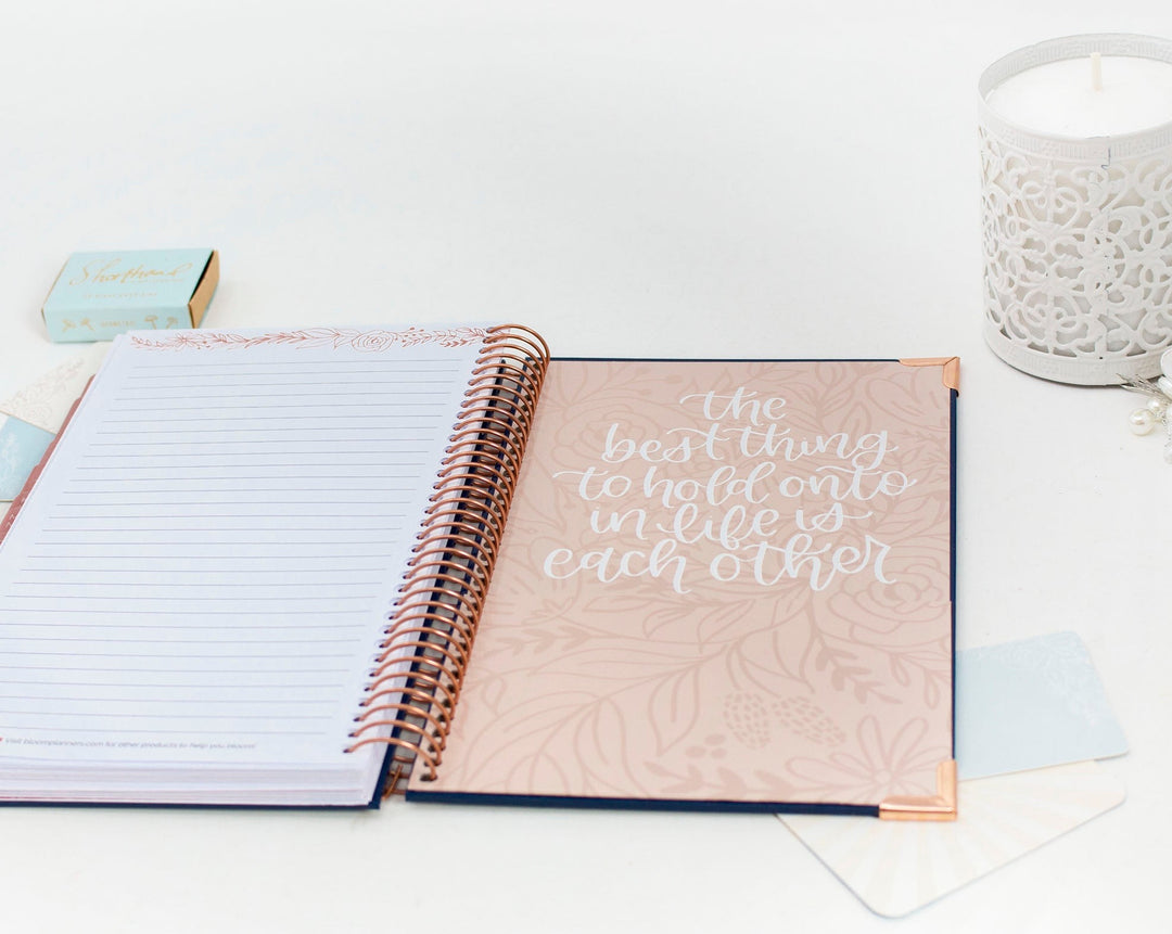 Contact Book, Navy Embroidery