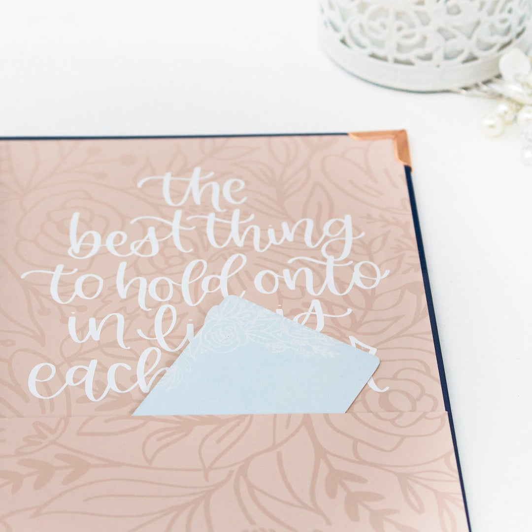 Contact Book, Navy Embroidery