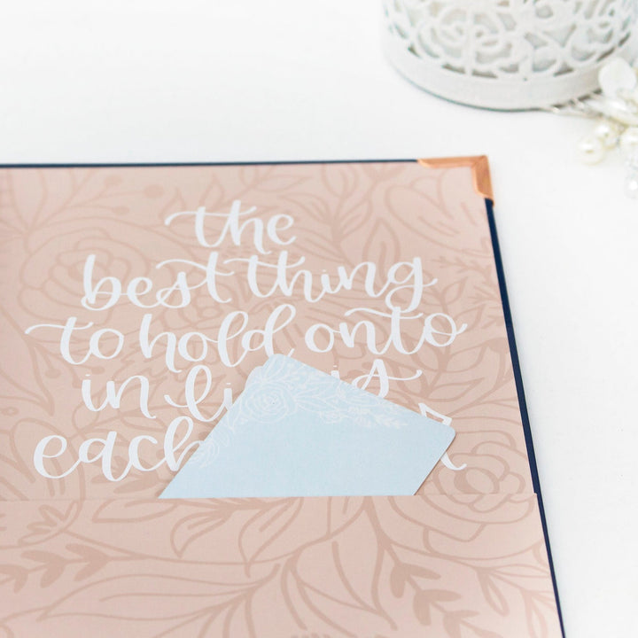 Contact Book, Navy Embroidery