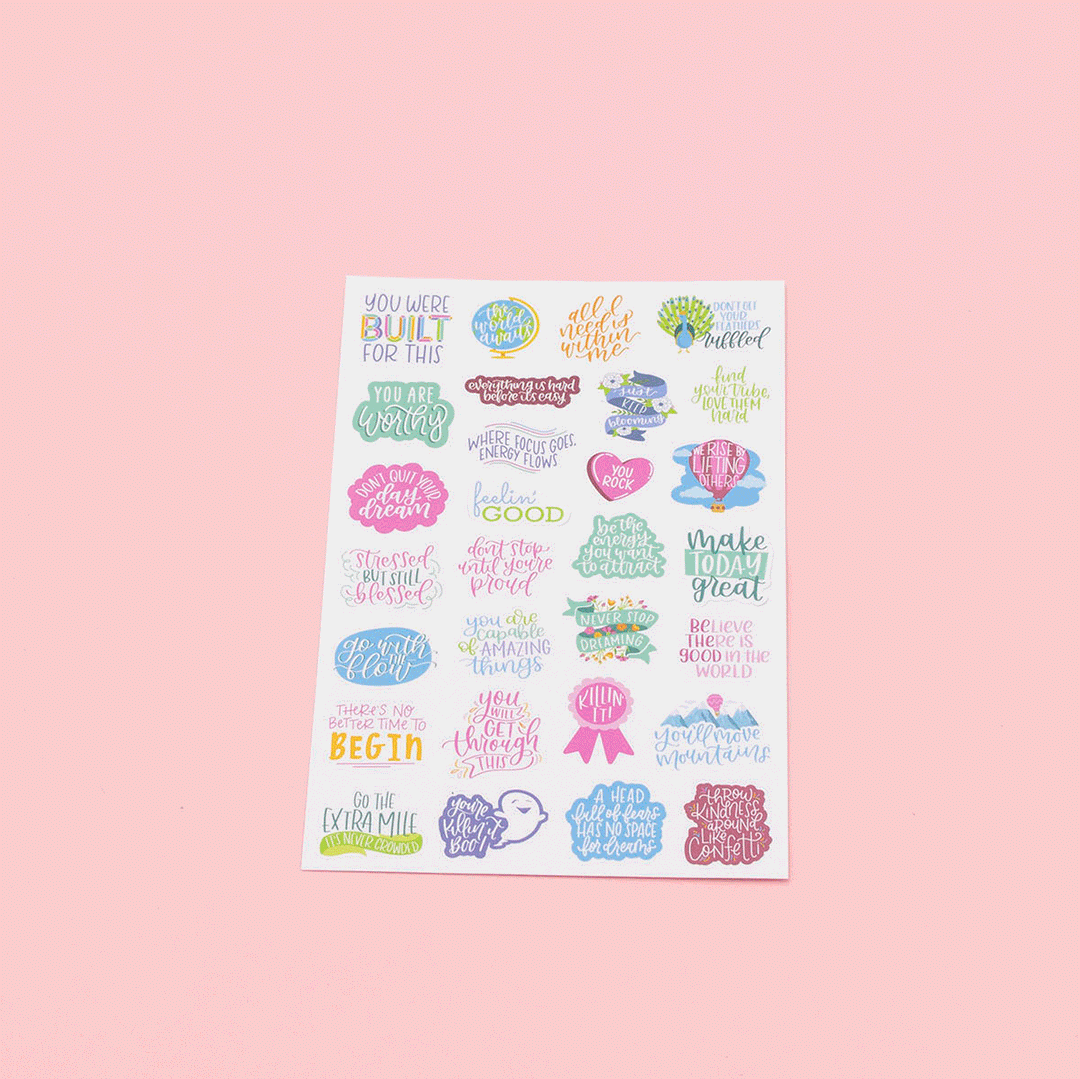 Planner Stickers, Inspirational Quote Pack