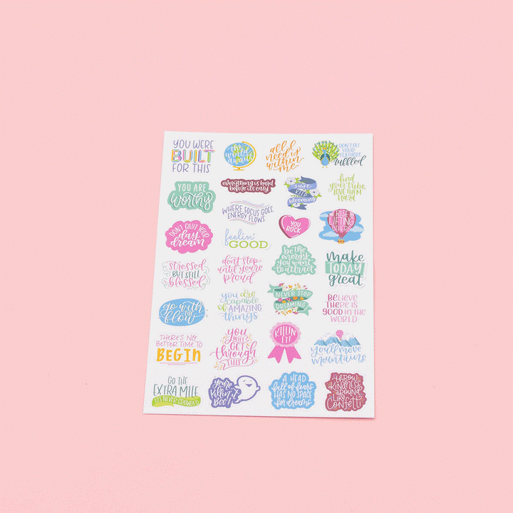 Planner Stickers, Inspirational Quote Pack