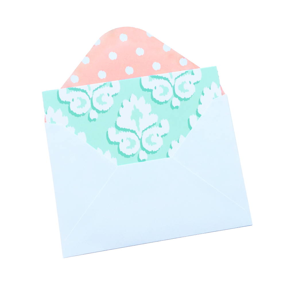 Card Set, Blank Mint Damask