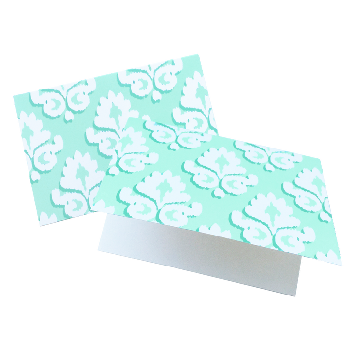 Card Set, Blank Mint Damask