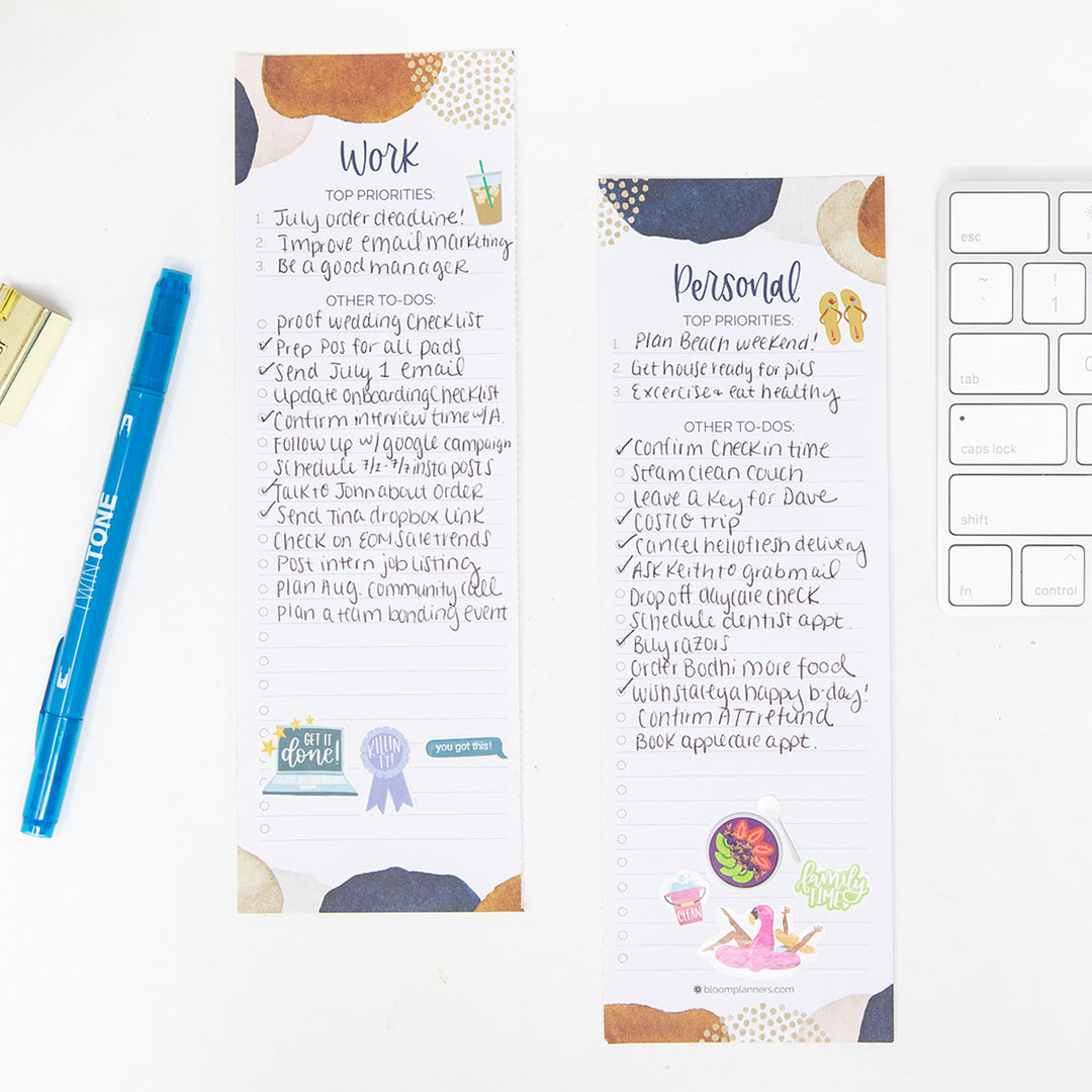 Planning Pad, 6" x 9", Work & Personal To-Do List, Earthy Abstract