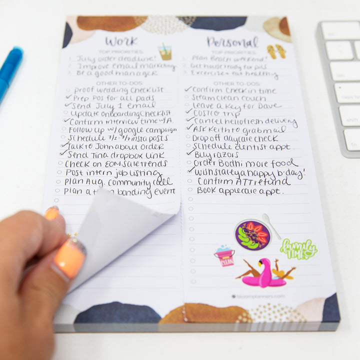 Planning Pad, 6" x 9", Work & Personal To-Do List, Earthy Abstract