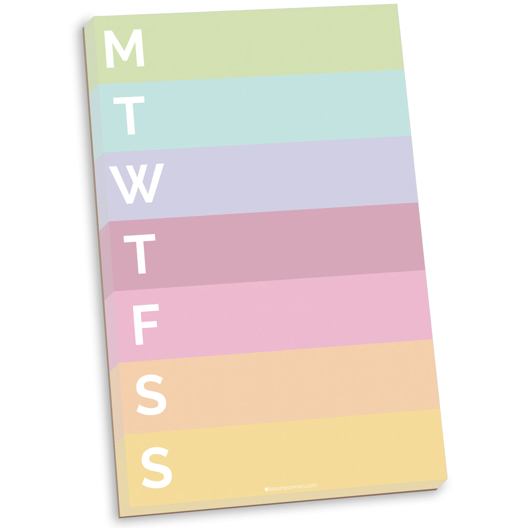 Planning Pad, 6" x 9", Color Blocked Weekly Planner, Rainbow Sorbet