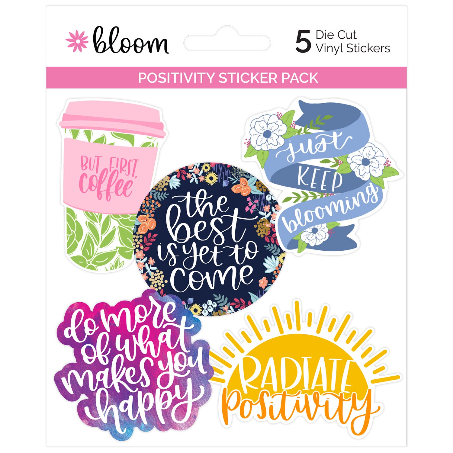 Bloom Daily Planners Vinyl Sticker Set, Positivity Pack, Other