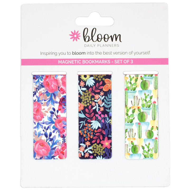Magnetic Bookmarks, Botanical, Set of 3