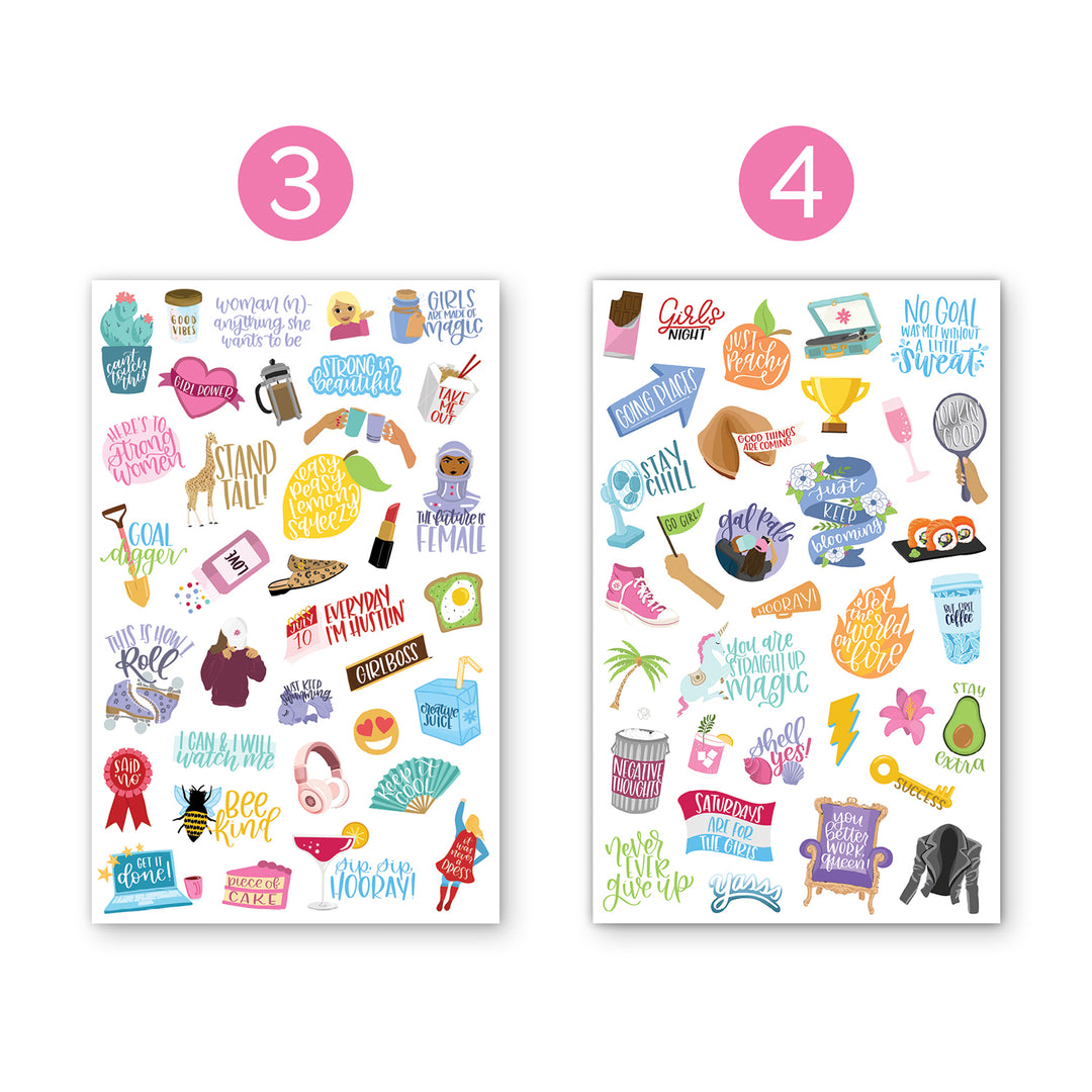 Planner Stickers, Female Empowerment Pack