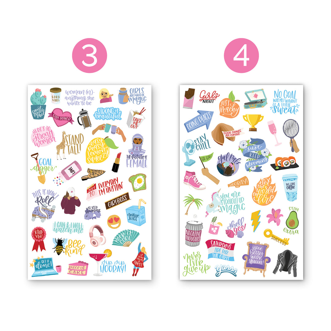 Planner Sticker Pack, Female Empowerment