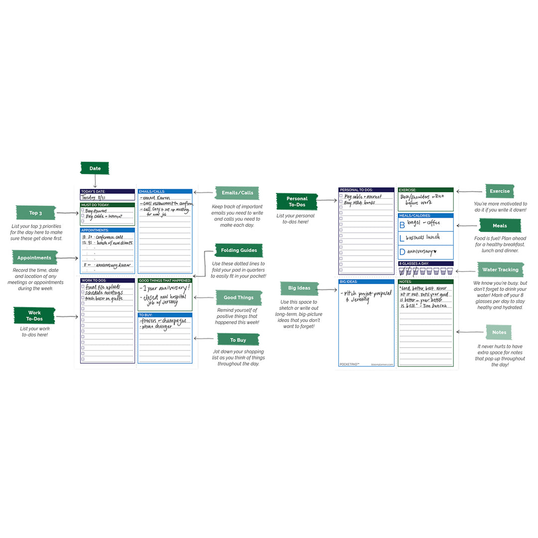 Planning Pad, 6" x 9", Double Sided Pocket Pad