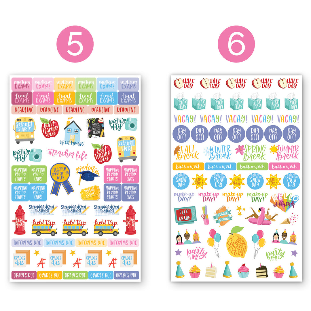 Planner Sticker Pack, Teacher