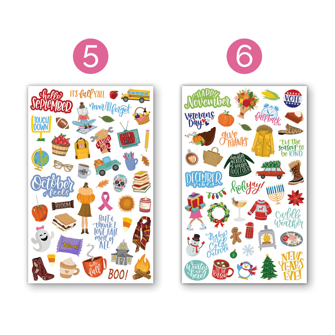 Planner Stickers, Holiday Pack