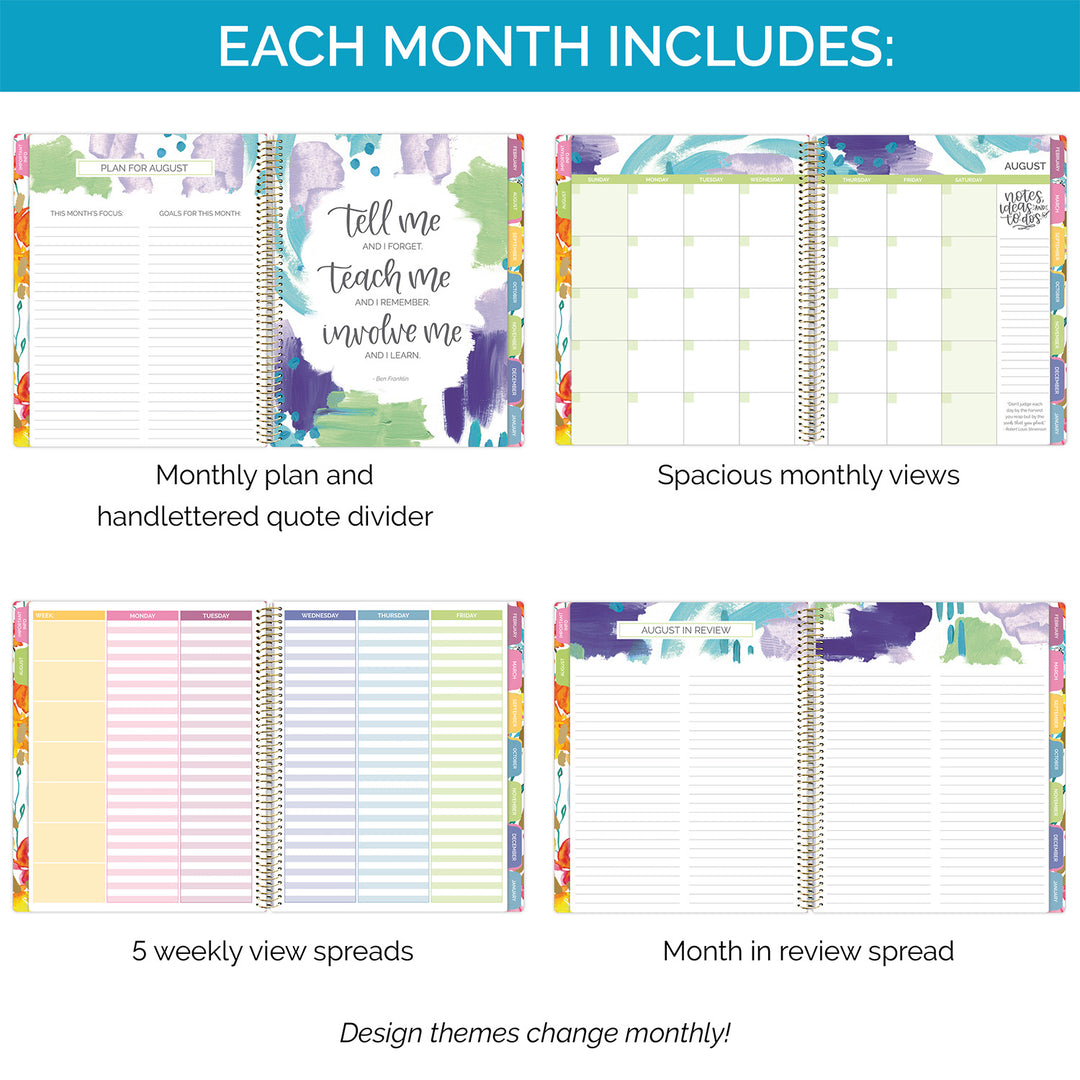 Undated Teacher Planner & Calendar, Teacher With a Plan