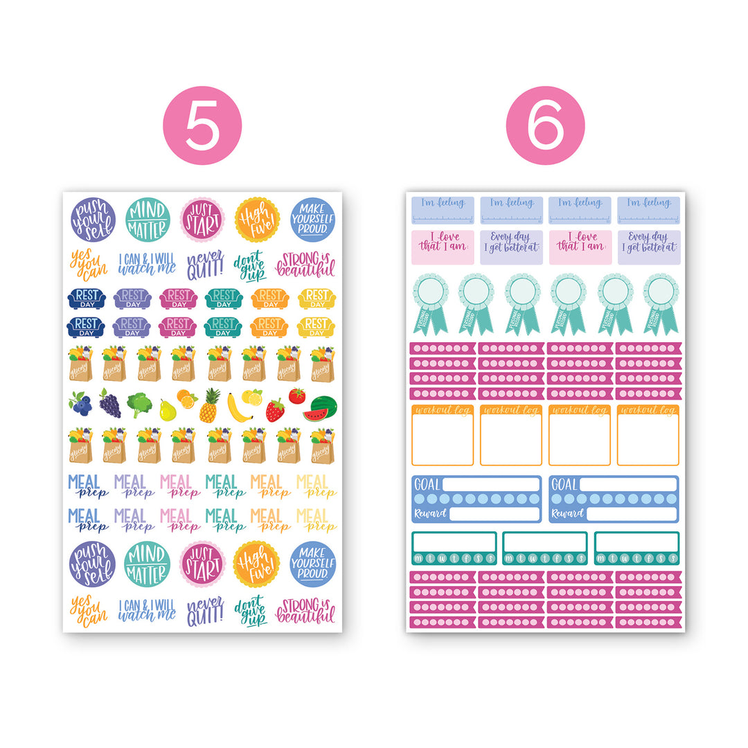 Planner Stickers, Fitness & Healthy Living Pack