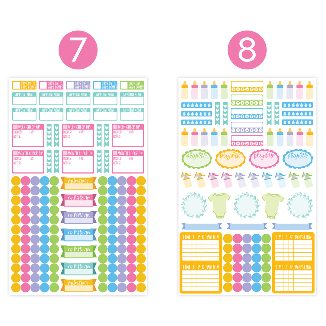 Planner Sticker Pack, Pregnancy & Baby's First Year
