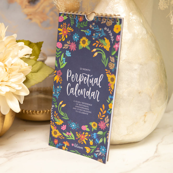 Perpetual Calendar, 5" x 10", Seasonal Florals
