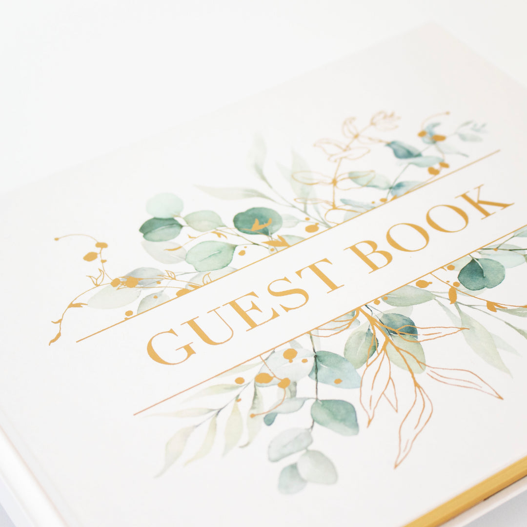 Guest Book, Boho Greenery