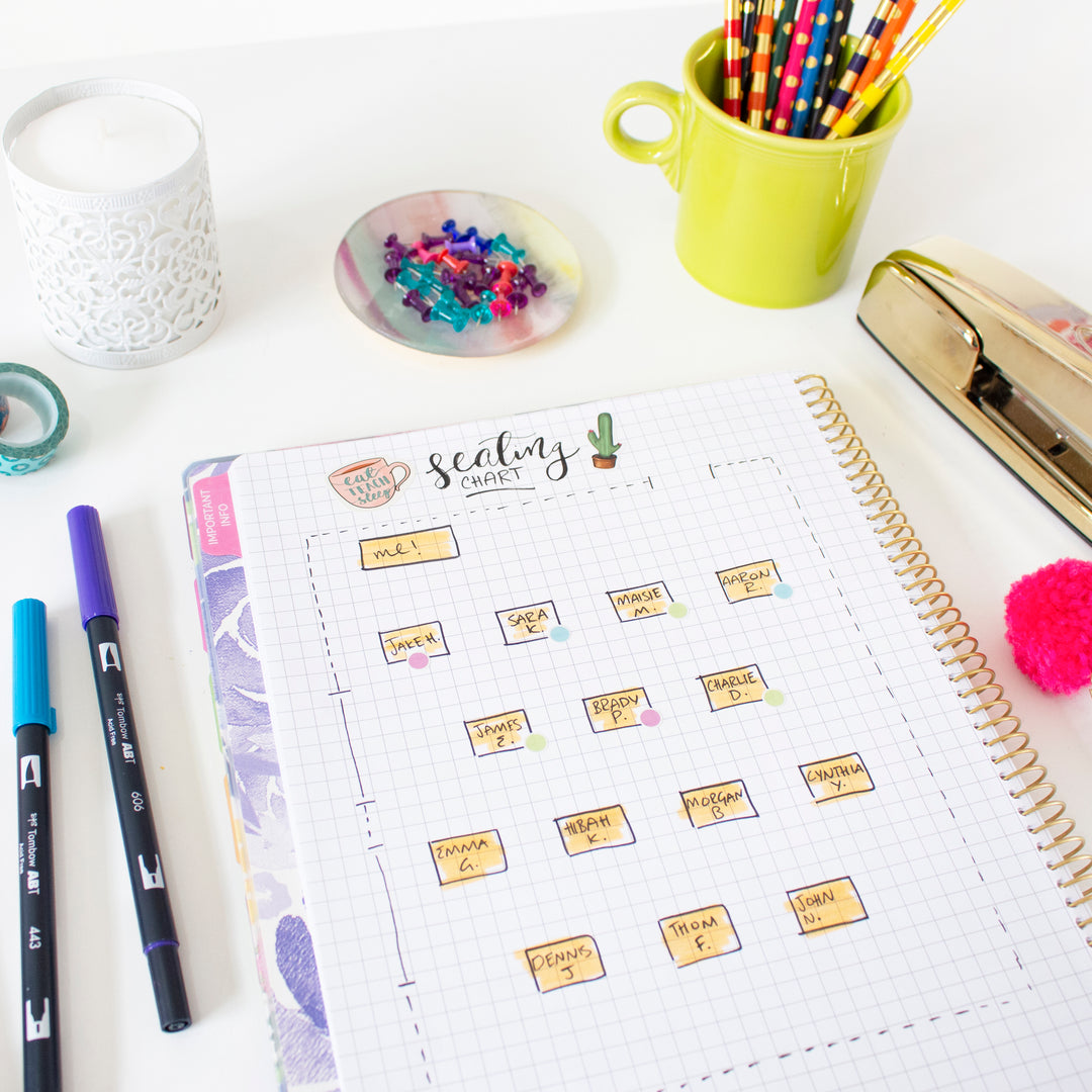 Undated Teacher Planner & Calendar, Watercolor Floral