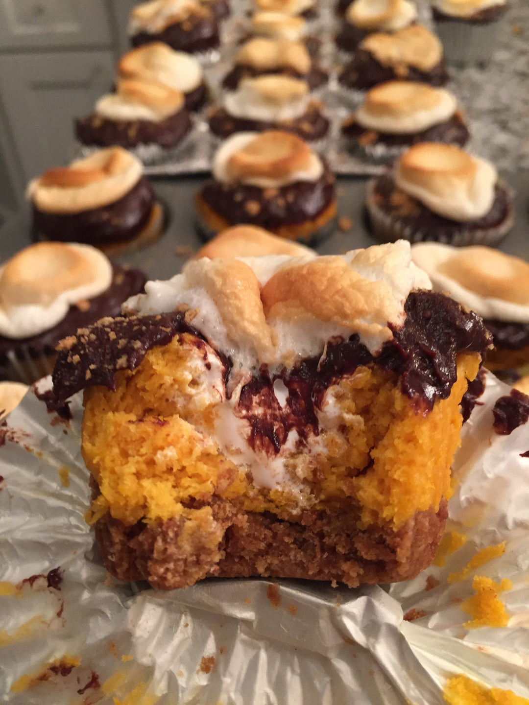 Thanksgiving Recipe - Pumpkin S'more Cupcakes!